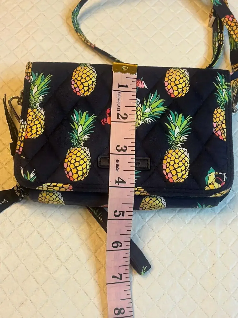 Vera Bradley Toucan Party RFID All in One Crossbody Bag pineapple pins colada